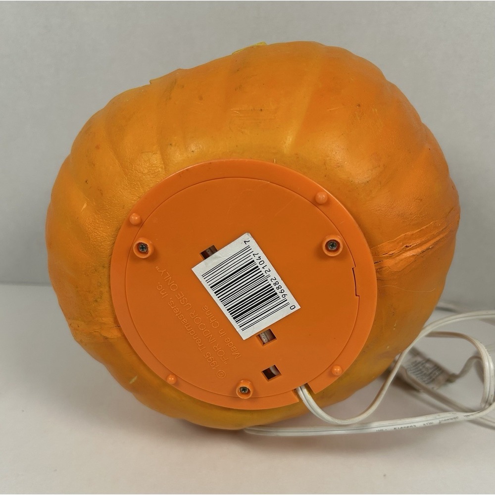 VTG Trendmasters Halloween Jack-O-Lantern Orange Foam Mold Light Up Pumpkin 1995 - Picture 6 of 7
